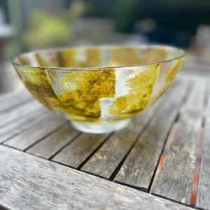 Original Tamara Childs Gold and Silver Glass Bowl